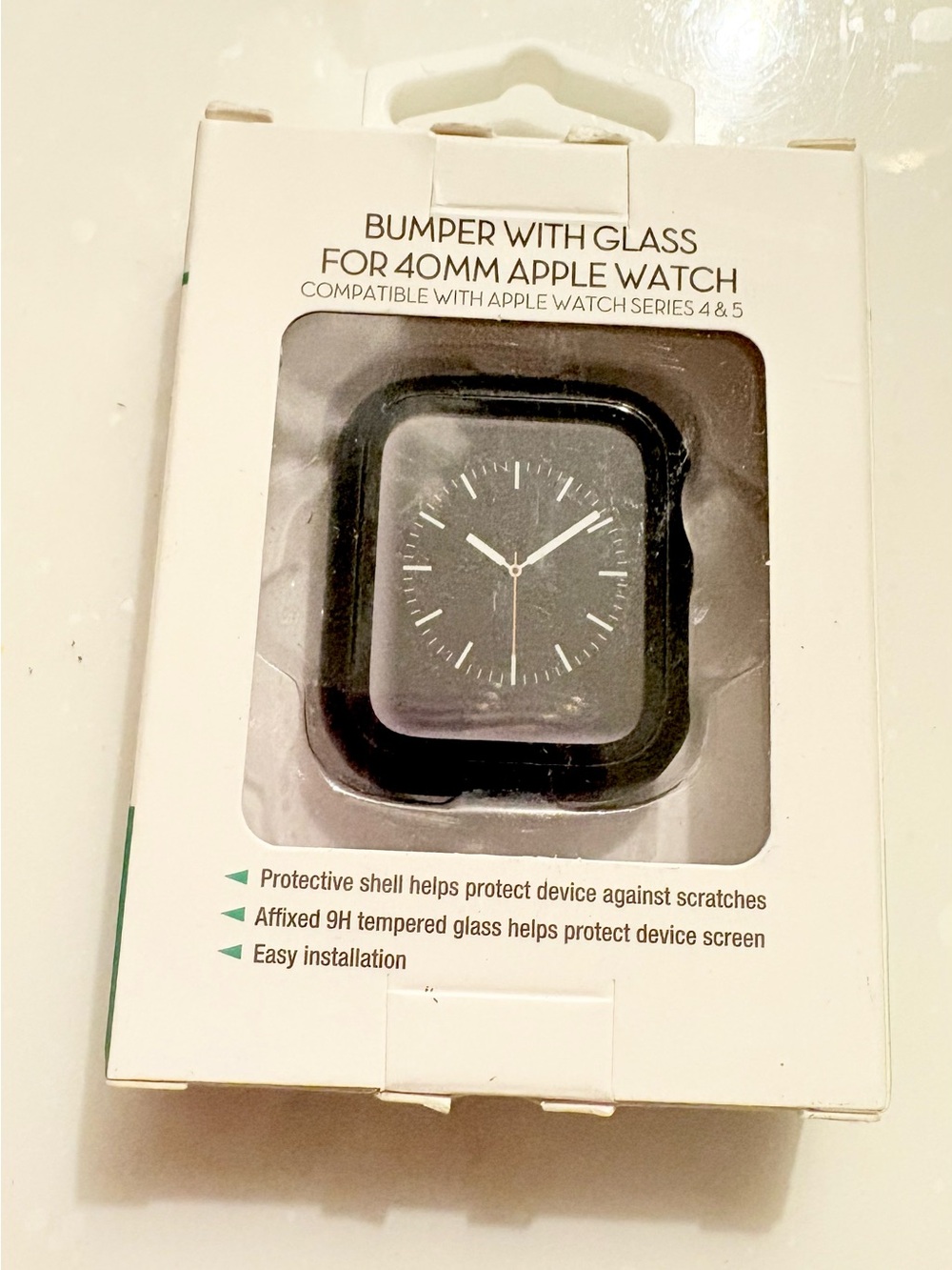 40mm Black Bumper Case with Tempered Glass for Apple Watch